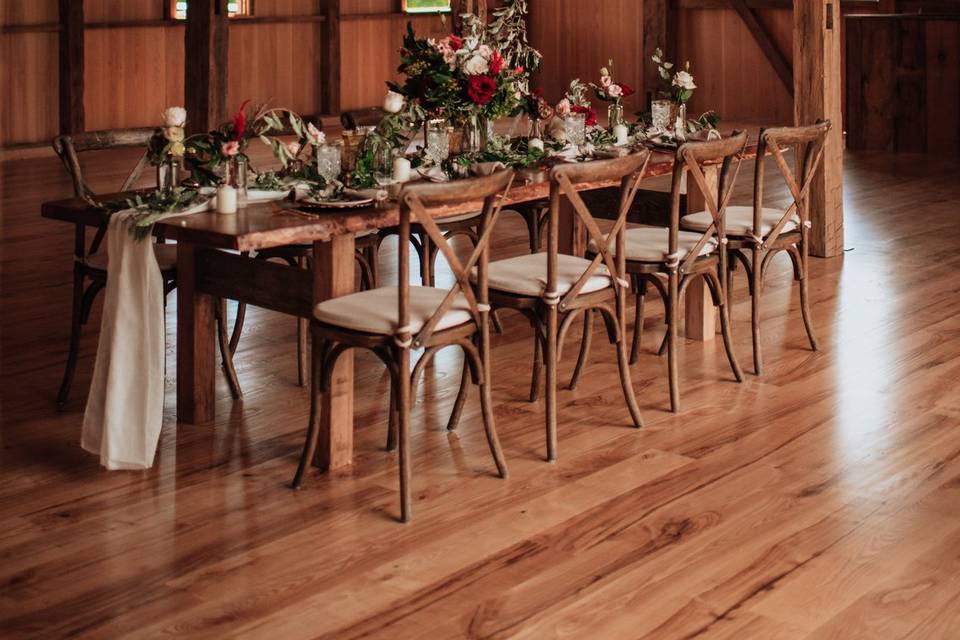 Rustic and elegant barn reception