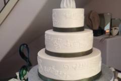 Multiple layered wedding cake