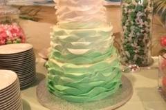 Multiple layered wedding cake