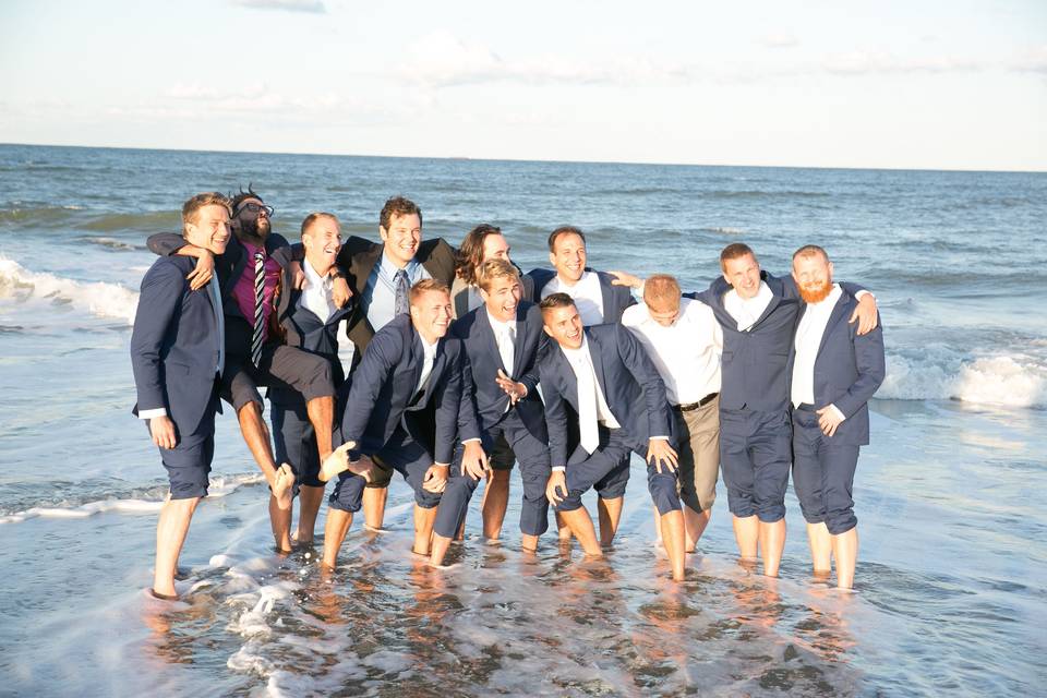 The groom with his groomsmen