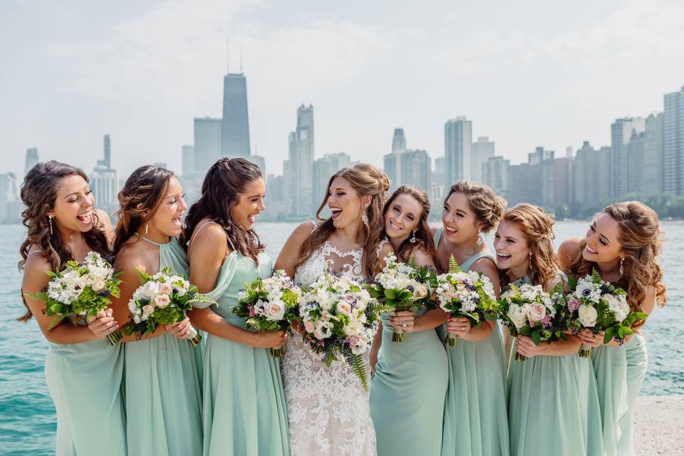 Chicago Wedding Party Floral