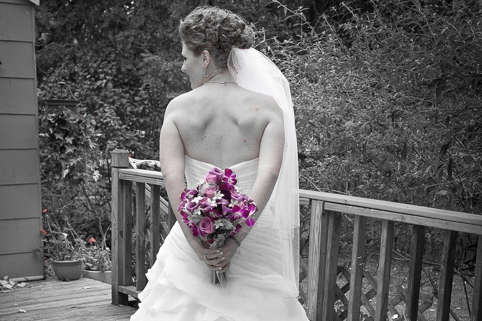 BW, Color, stand the test of time. A different view of the wedding dress.