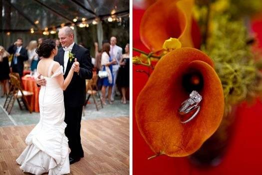 Lopez Island wedding.  First dance and wedding rings