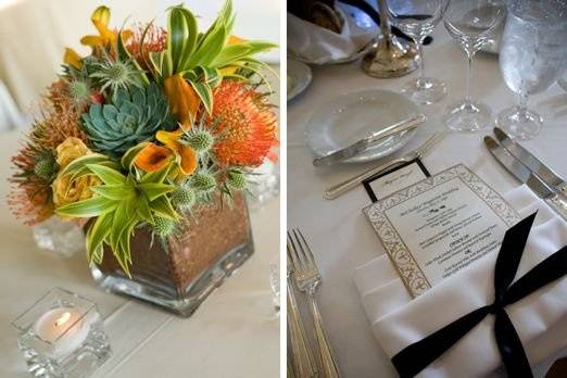 Centerpiece and menu