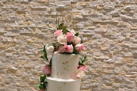 Three-tiered cake