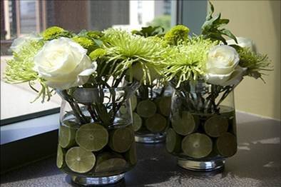 Center Pieces using Lime Slices