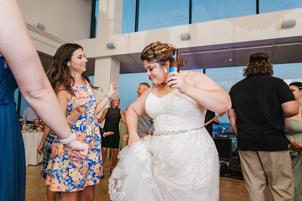 Bride dancing