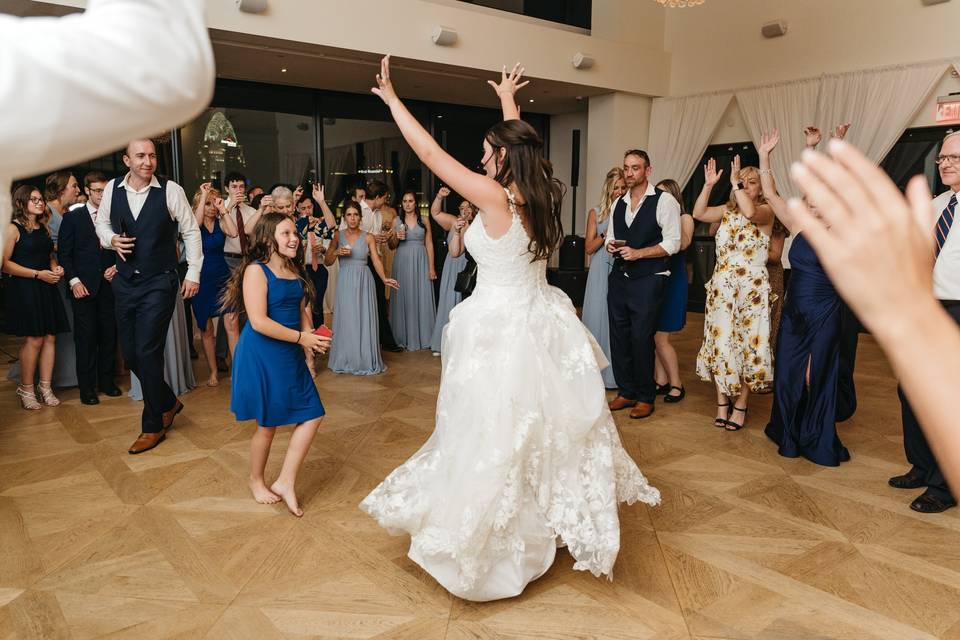 Bride dancing