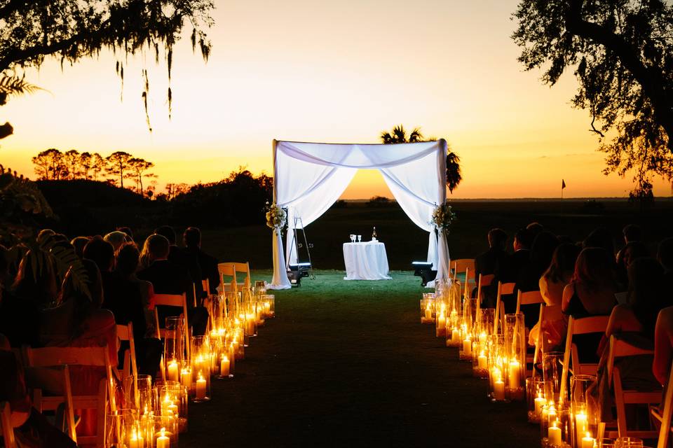 Oak Point Lawn at sunset