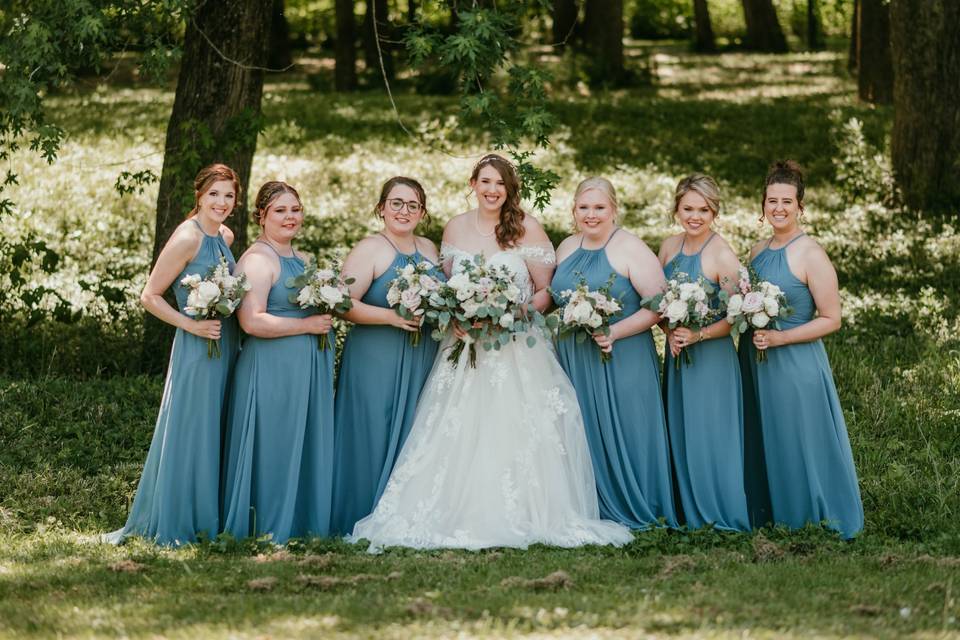 Bride and bridesmaids bouquets