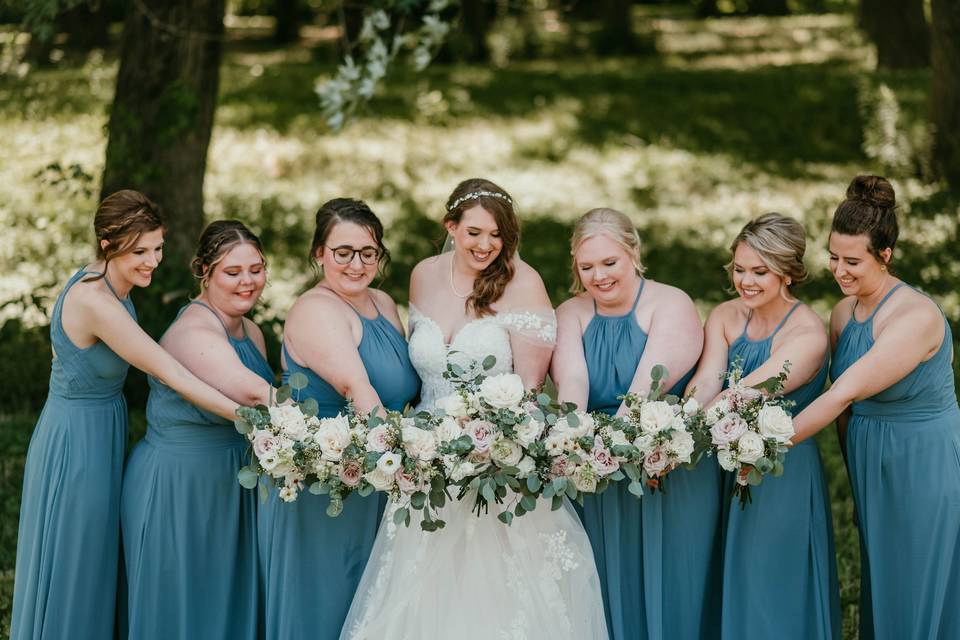 Bride and bridesmaids bouquets