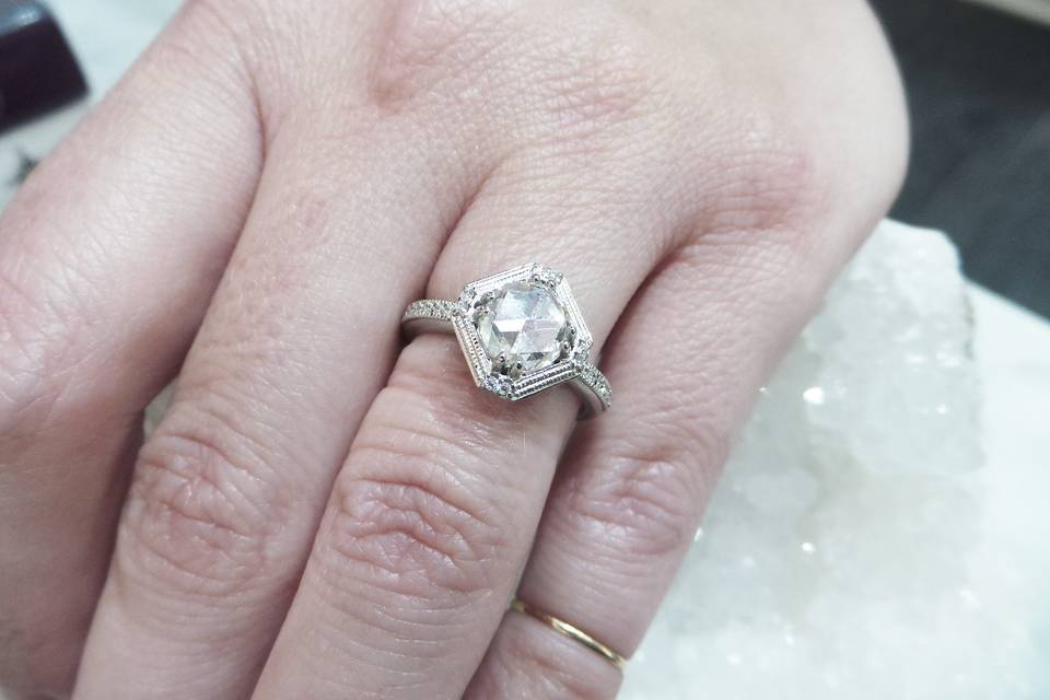 Megan Thorne engagement ring, one of many beautiful selections from 'The Ring Bar' at Ylang 23.