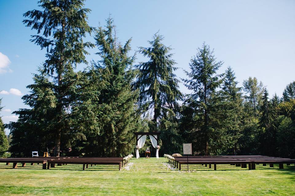 Outdoor wedding setup