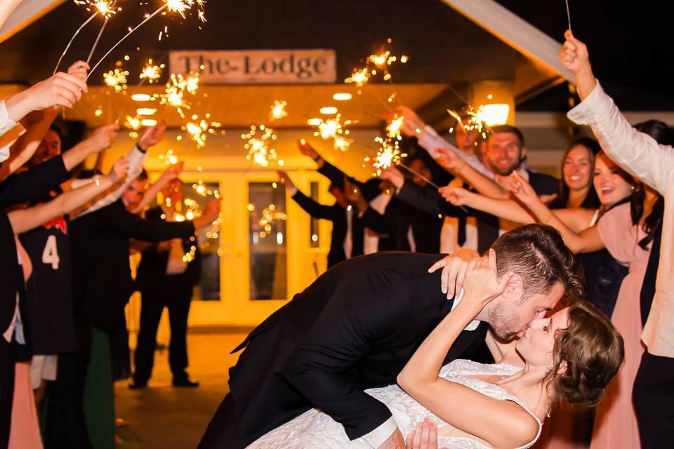 A sparkler send off