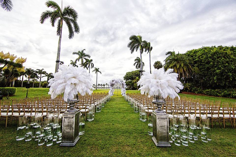 Outdoor wedding setup