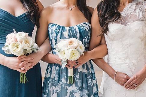 Bride with her bridesmaids