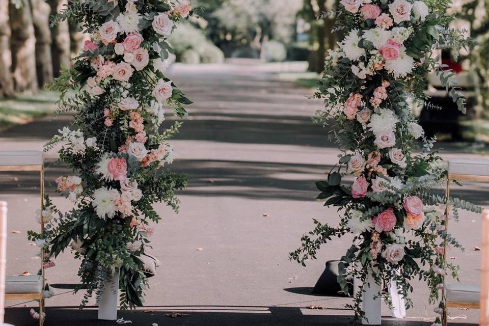 Flower filled arch