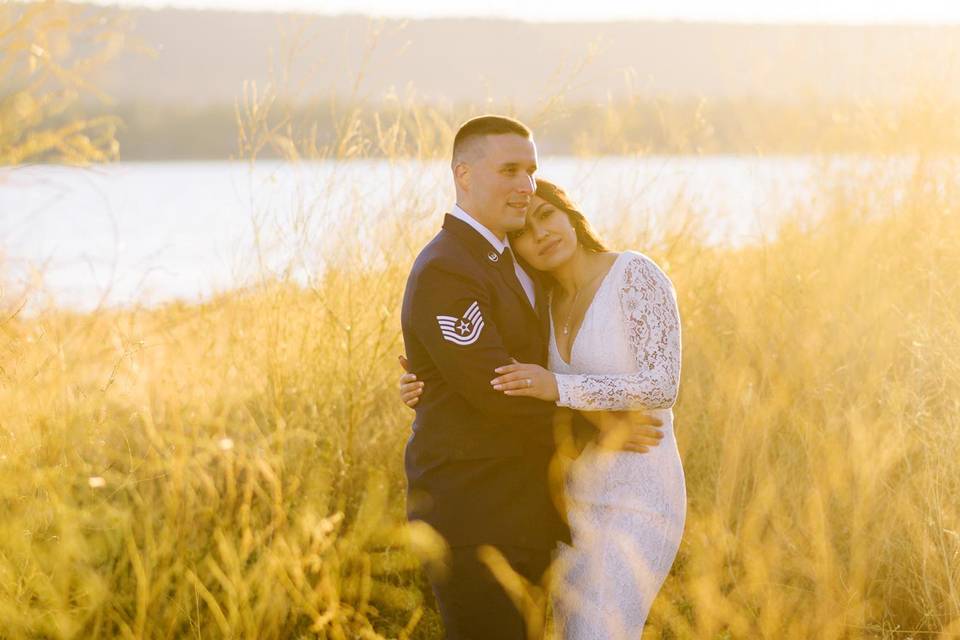 Sunset military wedding