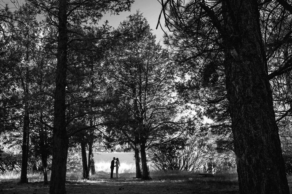 Black and white elopement photography