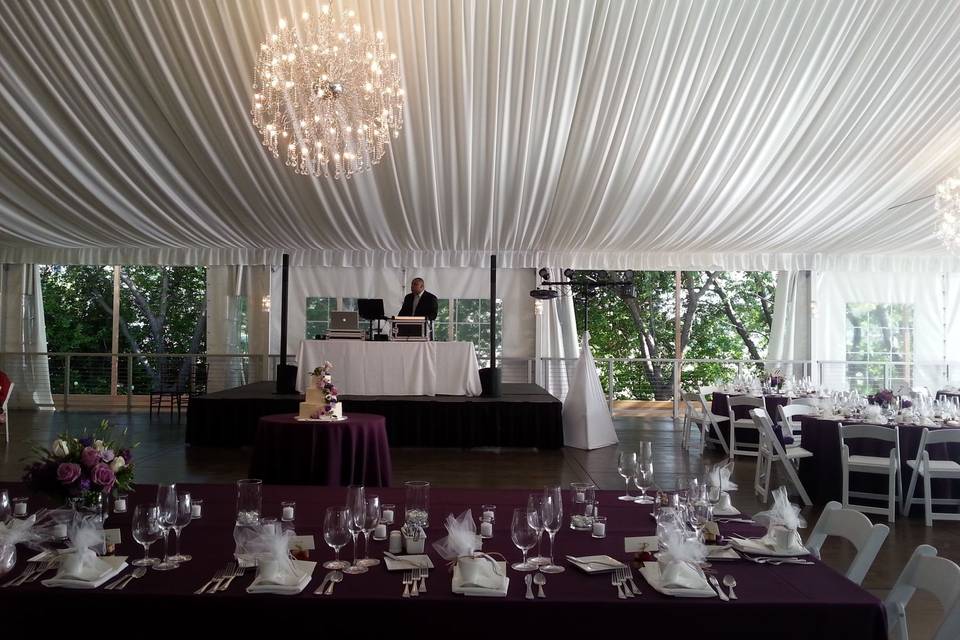 Wedding reception setup