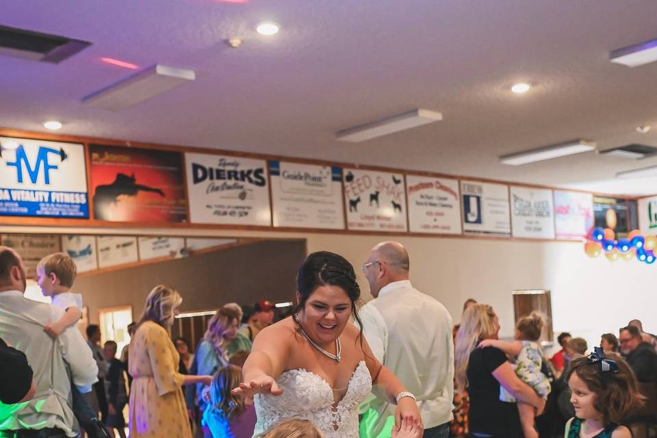 Bride dancing