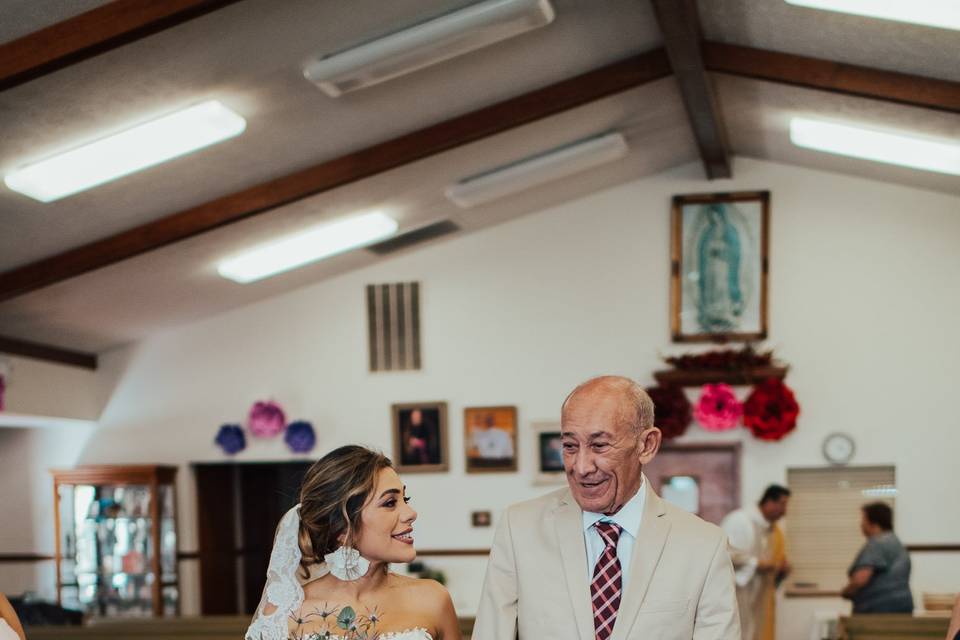 An escort down the aisle.