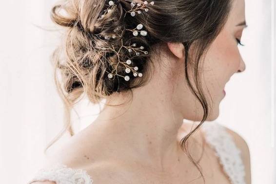 Updo with accessories