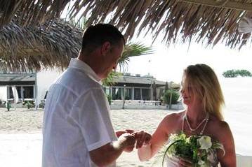 Getting married on a wonderful sandy beach is often a wish of bride and groom.