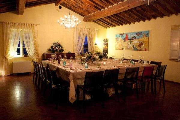 Indoor wedding reception, Tuscany, Italy.