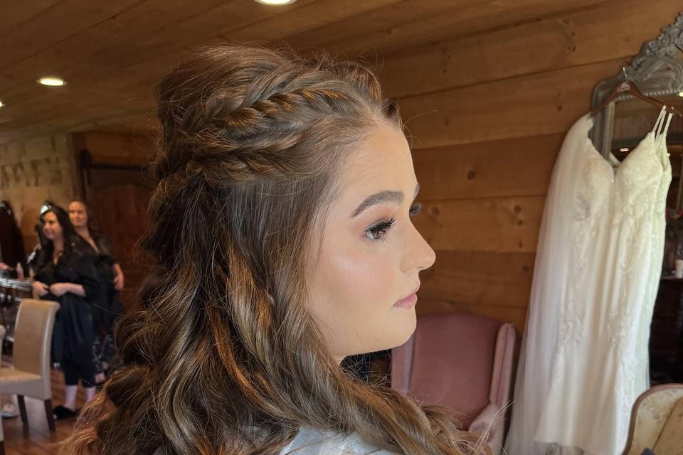 Half up bridal hair