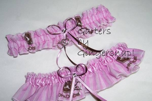 John Deere inspired bridal garter set. We are not affiliated with or sponsored by John Deere in any manner. The fabric item is handcrafted by us and is not a licensed John Deere product.