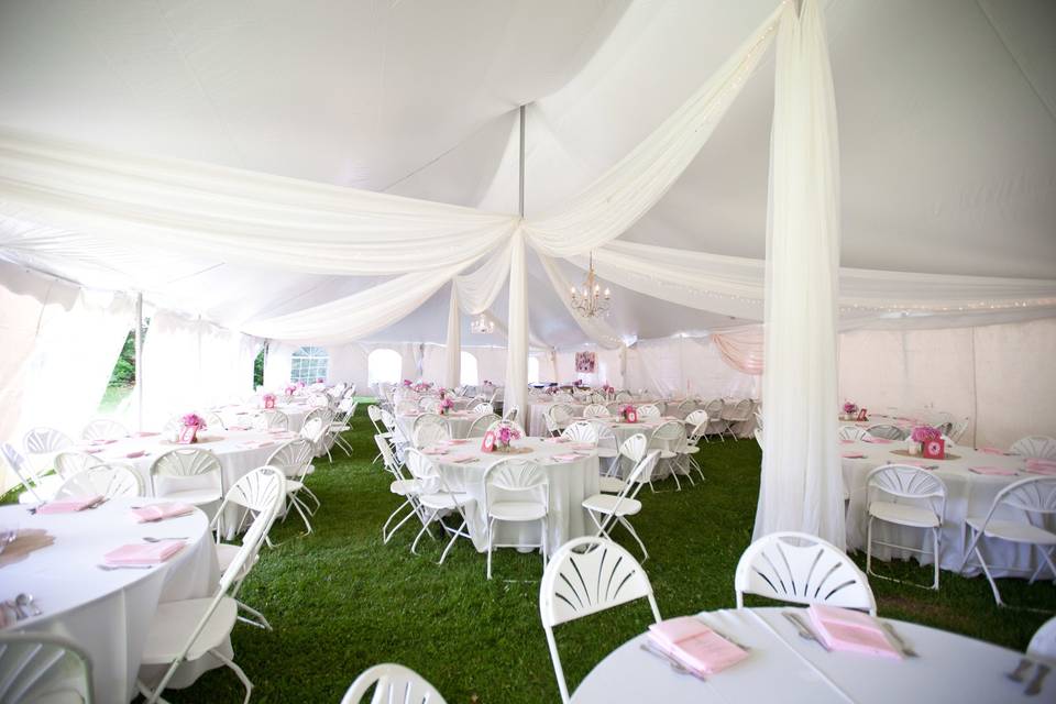 White tent setup