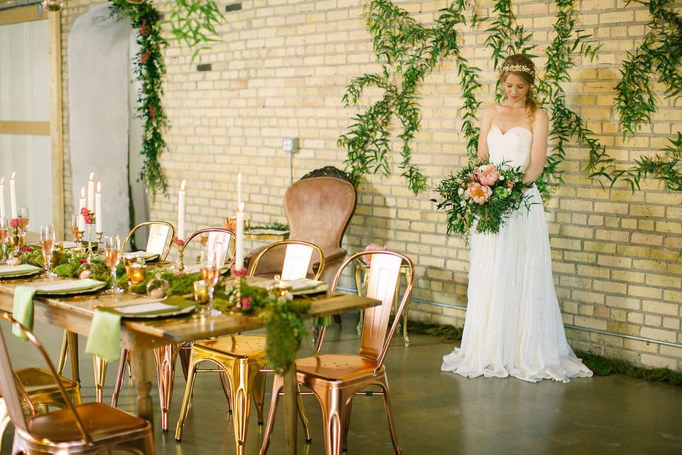 Bride at  the reception