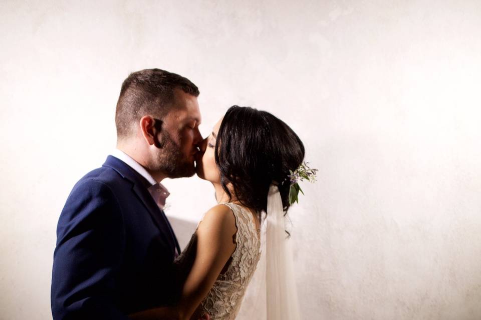 Bride and groom night shot