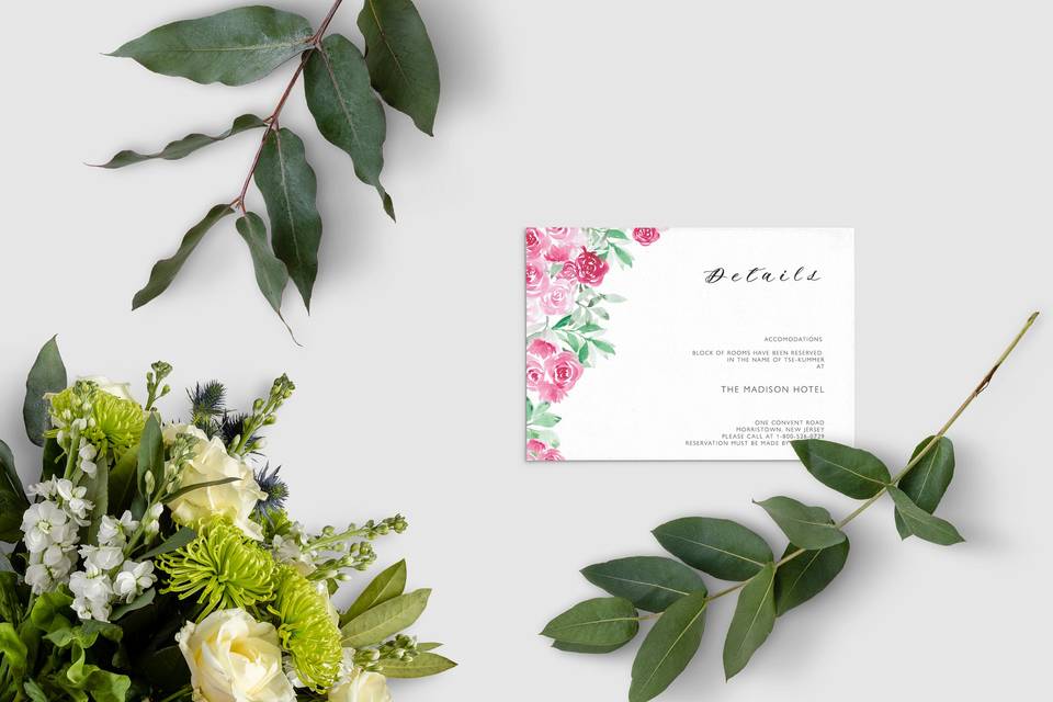 Modern watercolor floral card