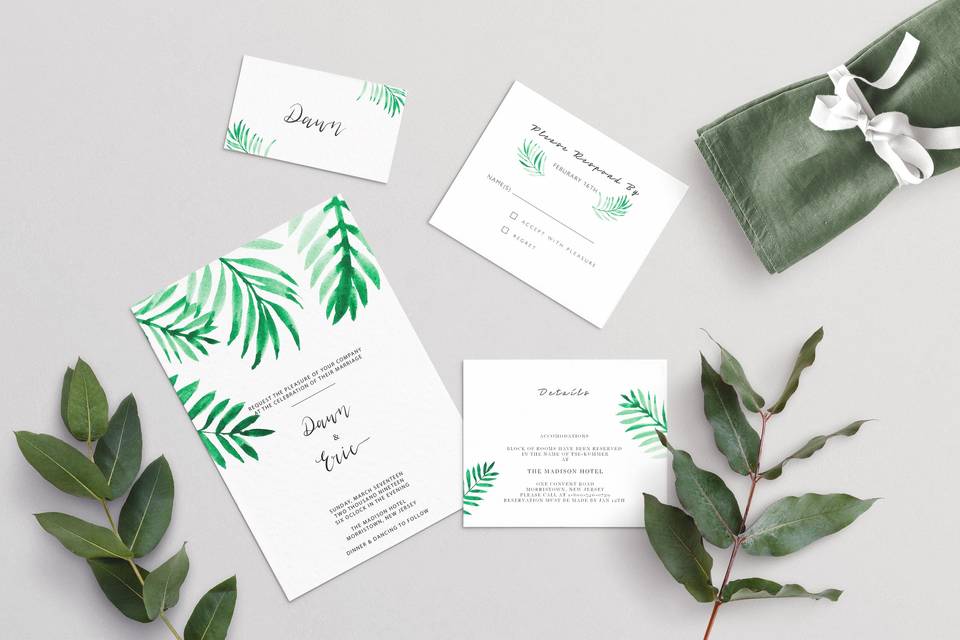 Elegant watercolor collection Greenery