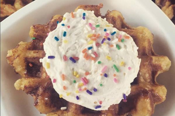 Liège waffle with House-Made Whipped Cream and Sprinkles