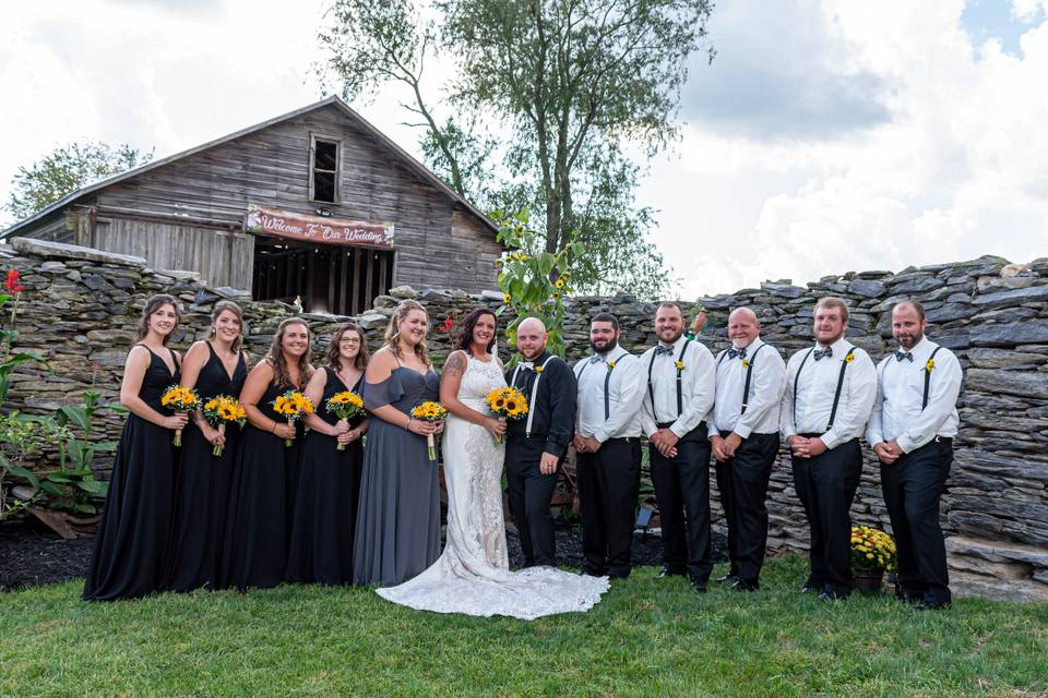 Barnyard wedding portraits