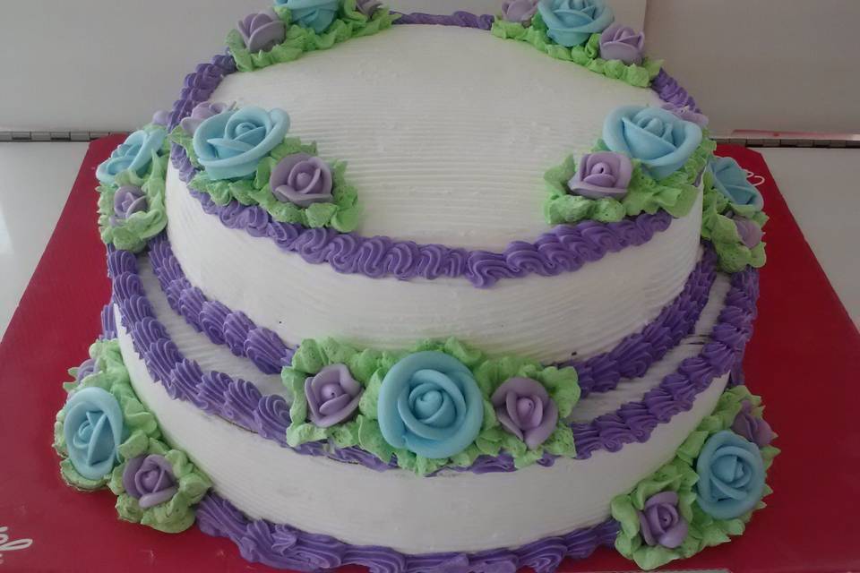 2 Tier Round Anniversary Cake