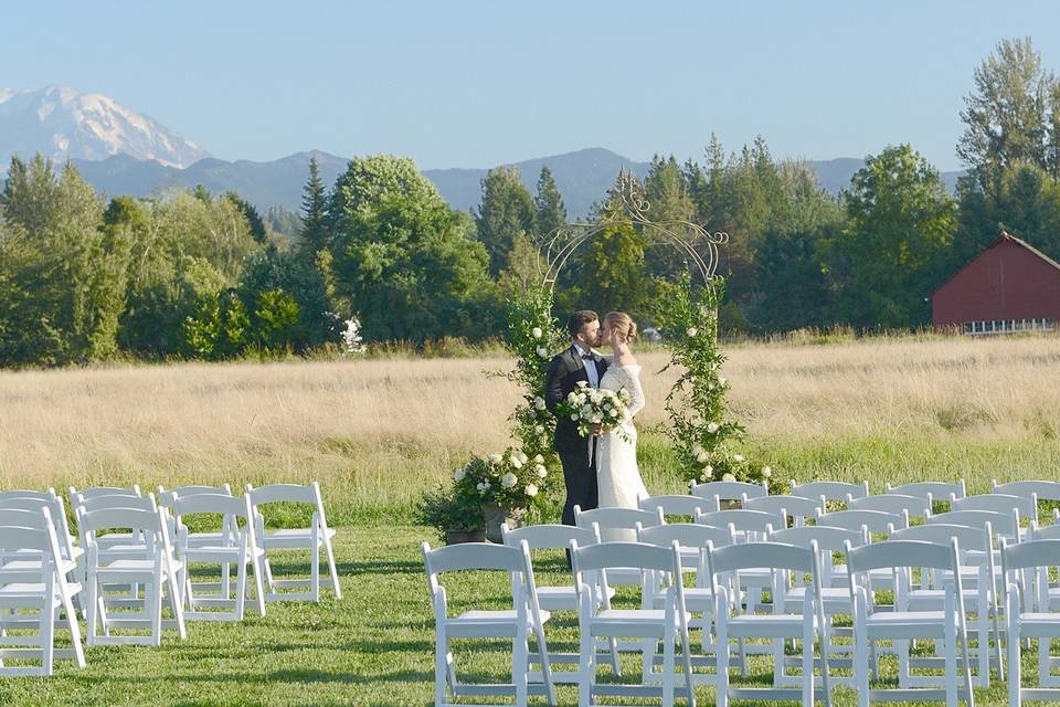 Ceremony with Rainier view