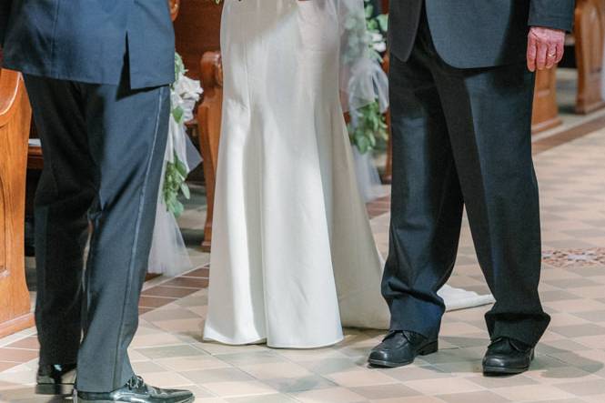 Father gives bride away