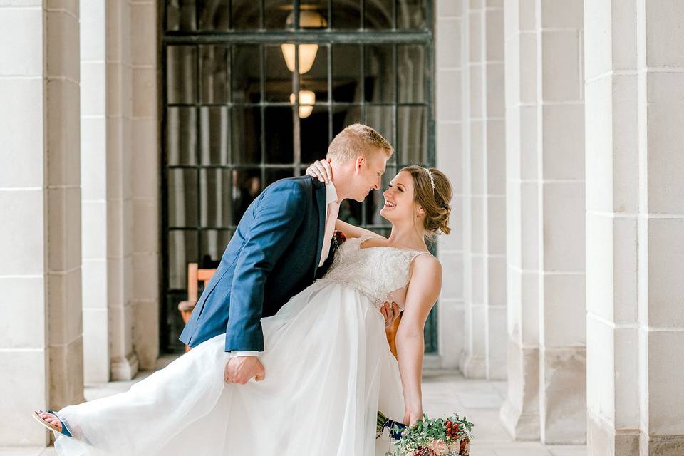 Bride and groom in Lincoln