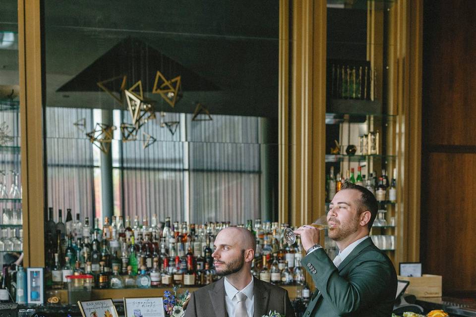 Grooms at the Farnam Hotel