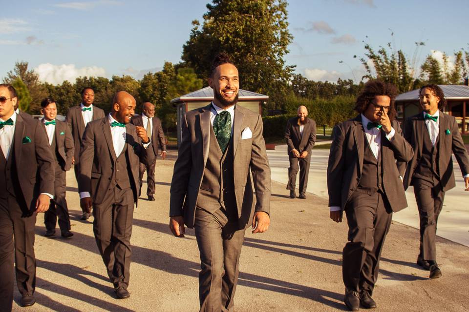 Groom and his groomsmen