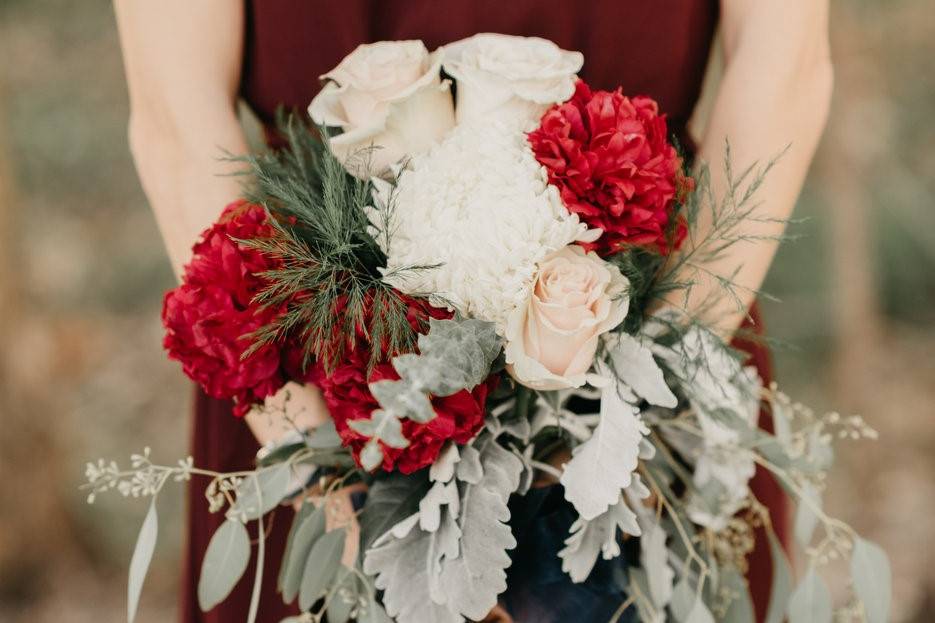 Bridesmaid with bouquet