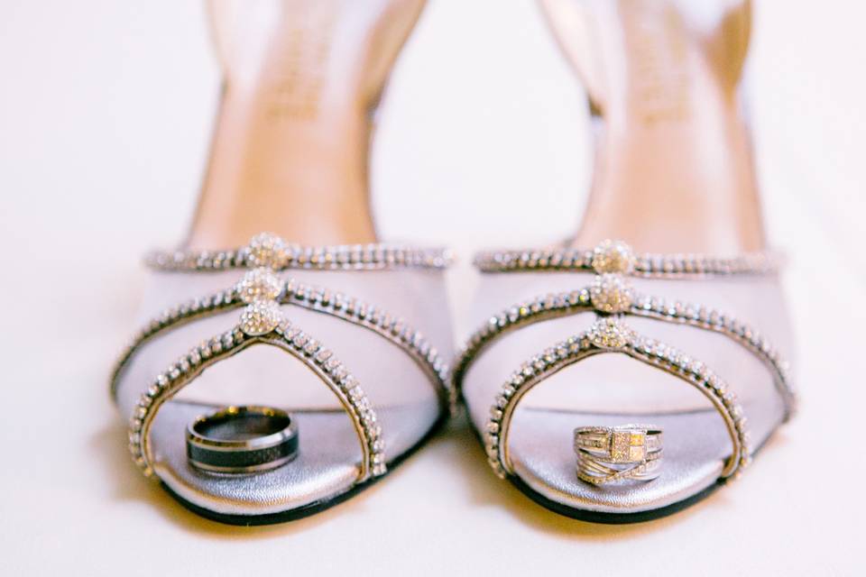 Wedding rings and shoes