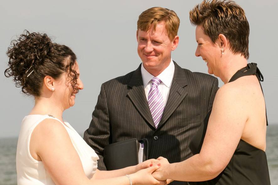 Officiating a beach wedding