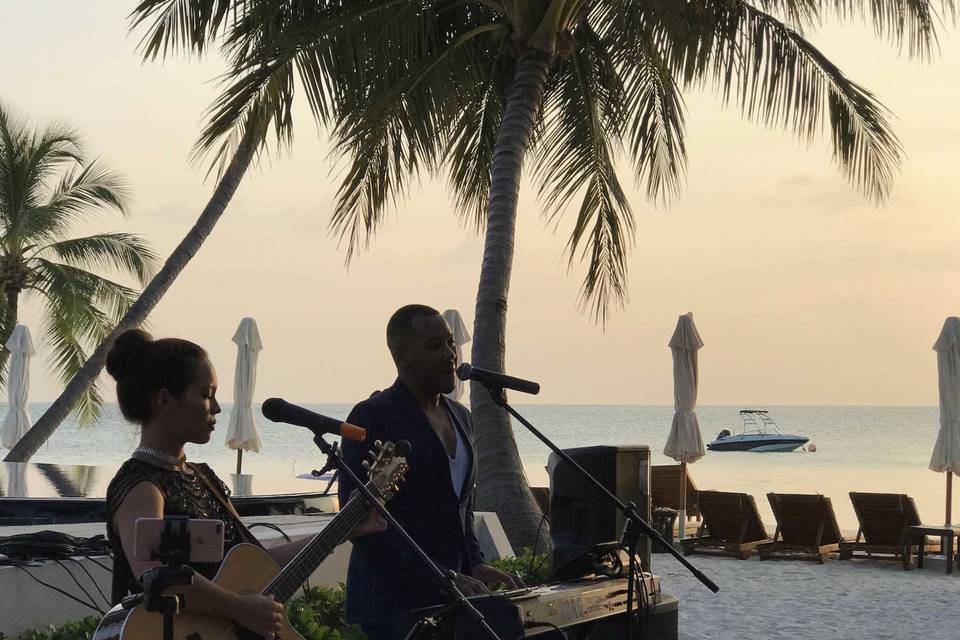 Performing at Conrad, Maldives