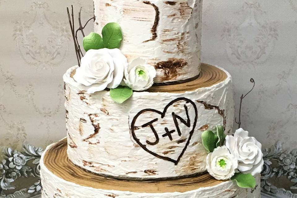 Buttercream Birch Tree Cake