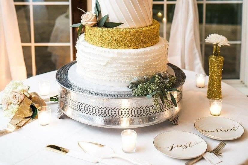Ruffle & Sequin Wedding Cake